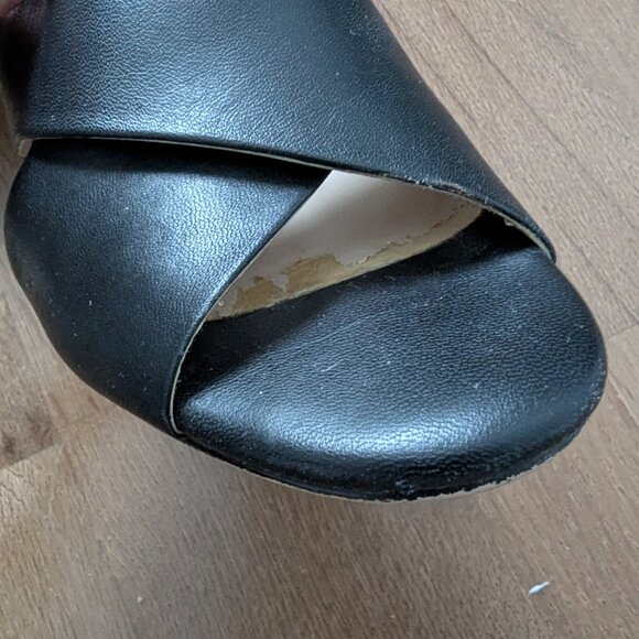 Cole Haan Black Heeled Leather Sandals - Picture 3 of 3